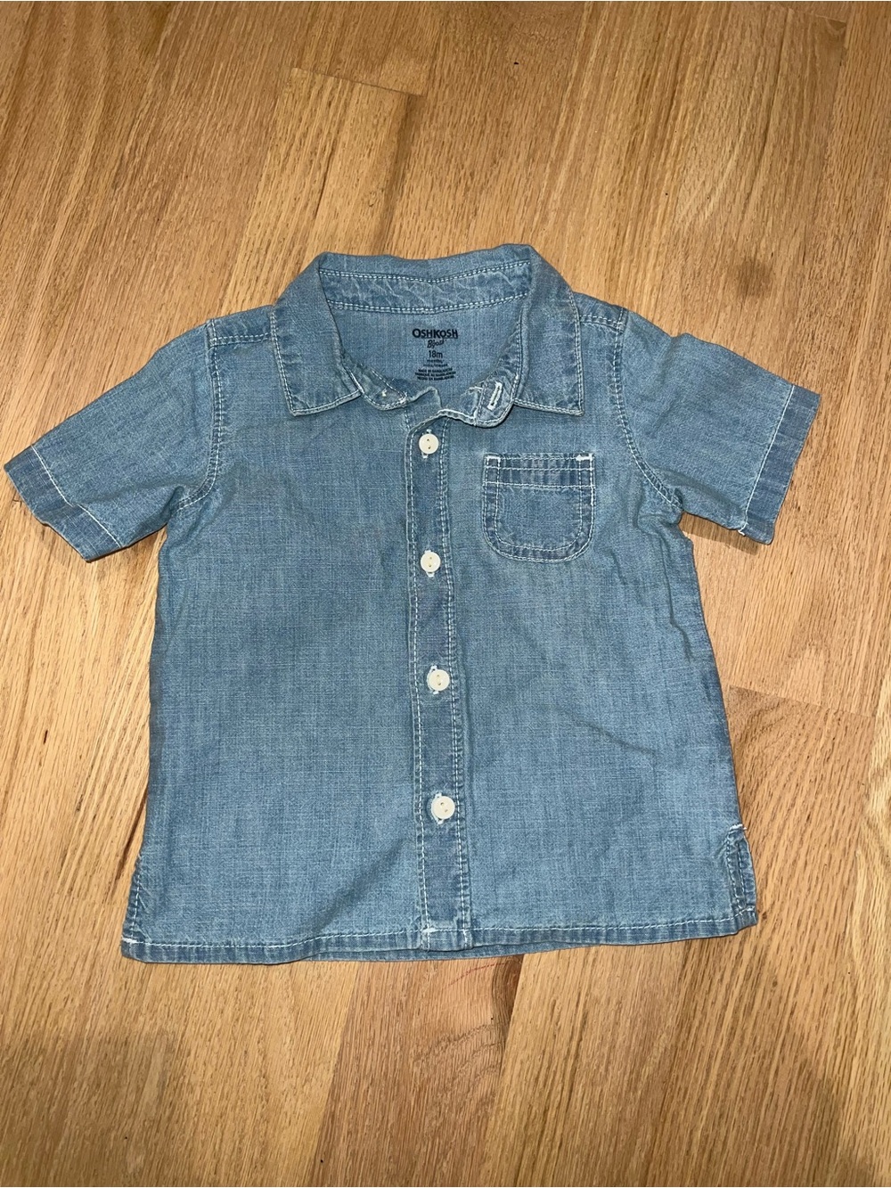 OshKosh B'gosh Light Blue Chambray Button-Front Kids Shirt